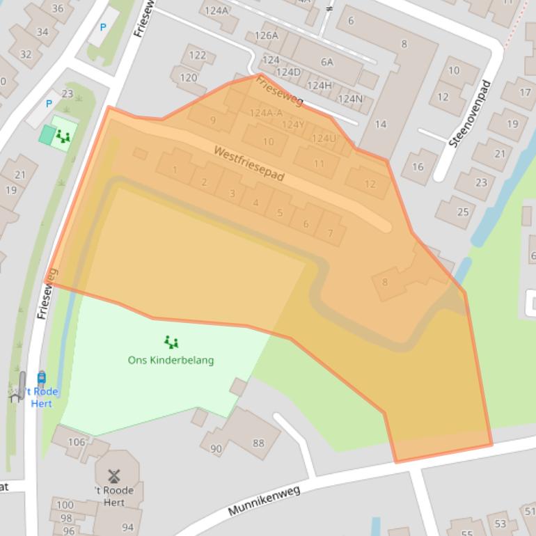 Kaart van postcodegebied 1823BZ.