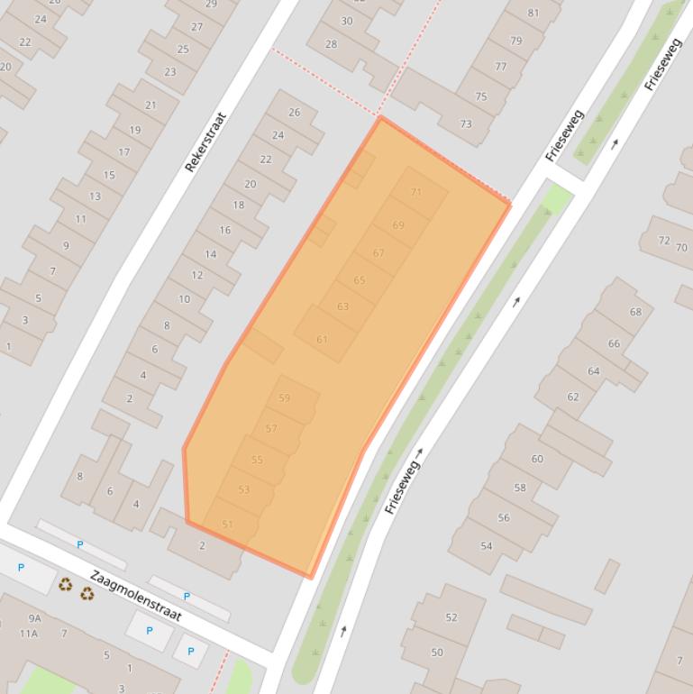 Kaart van postcodegebied 1823CB.