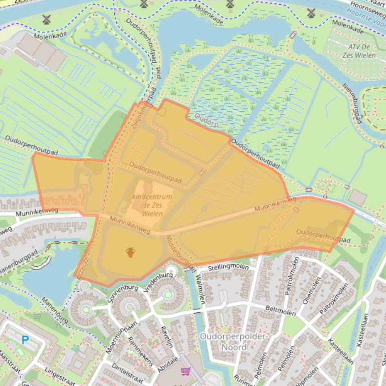 Kaart van postcodegebied 1823DC.