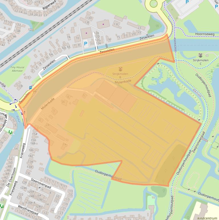 Kaart van postcodegebied 1823DE.