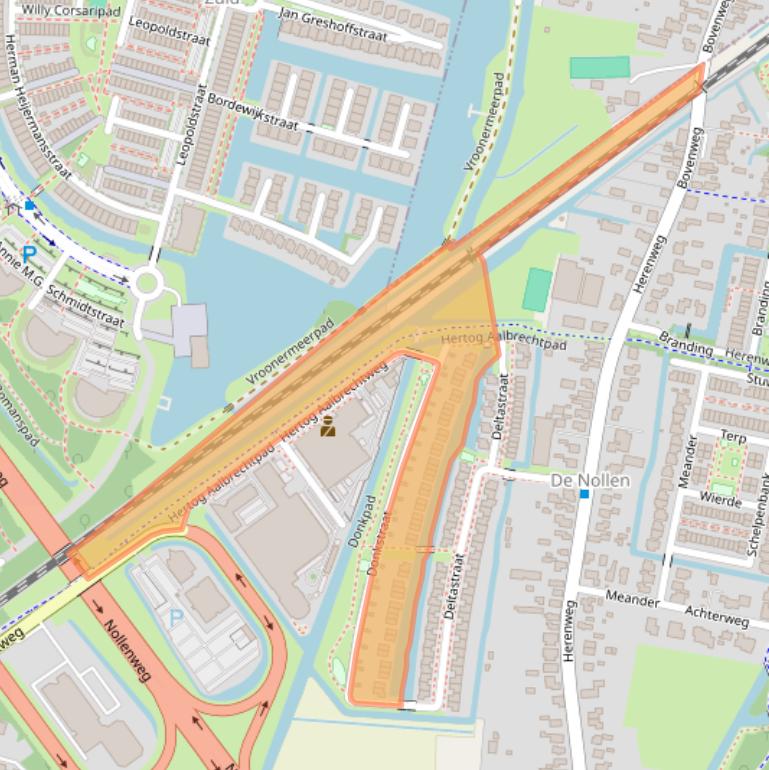 Kaart van postcodegebied 1823DN.