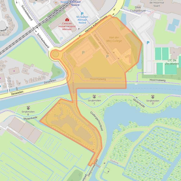 Kaart van postcodegebied 1823DS.