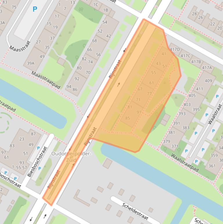 Kaart van postcodegebied 1823EB.