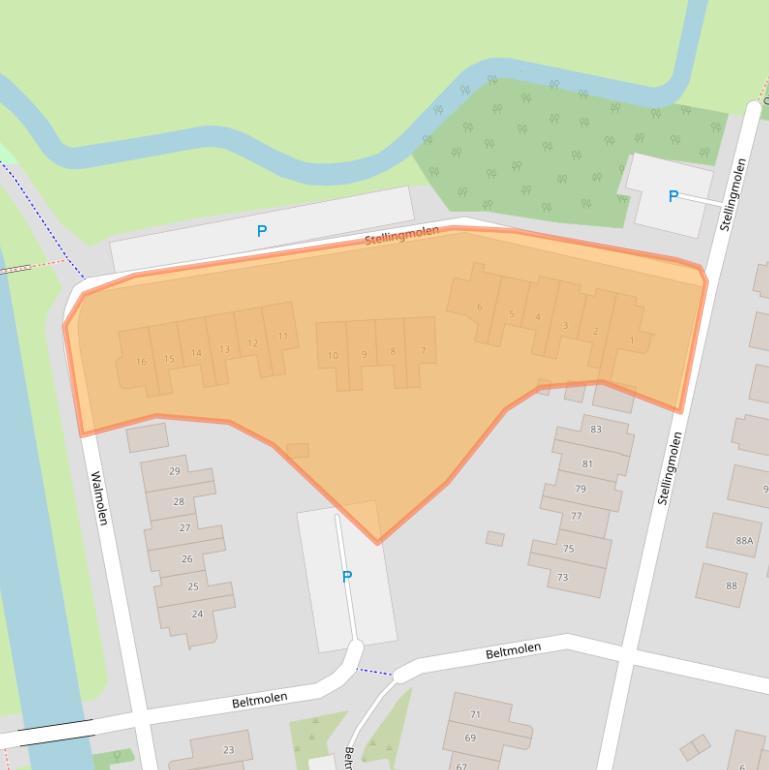 Kaart van postcodegebied 1823GG.