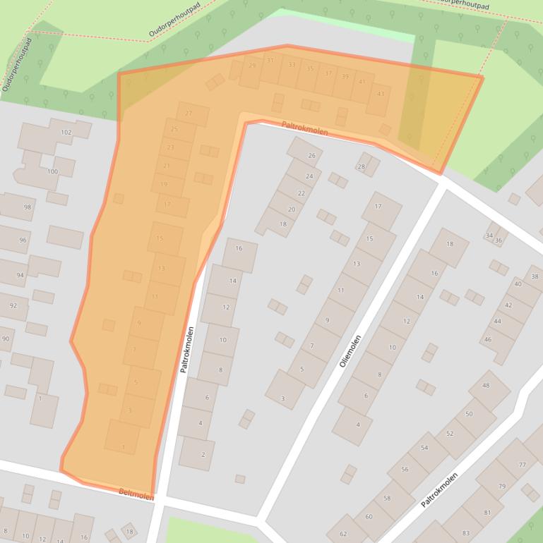 Kaart van postcodegebied 1823GT.