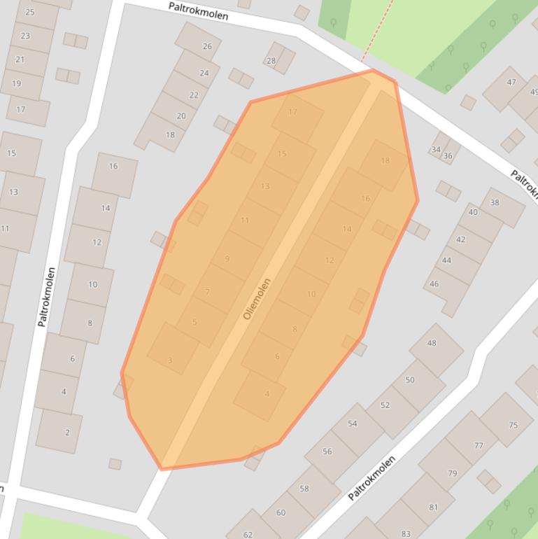 Kaart van postcodegebied 1823GZ.