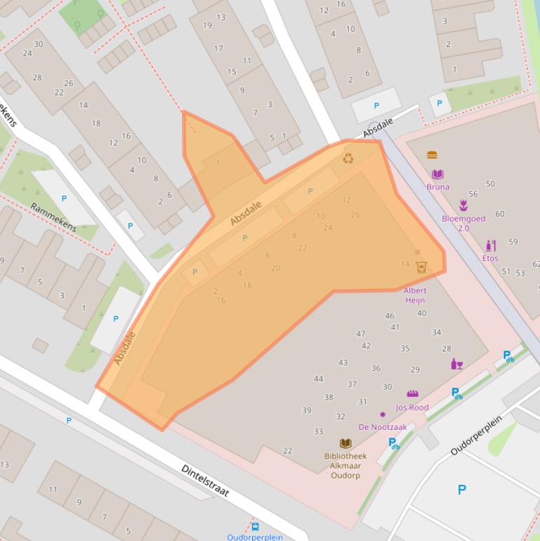 Kaart van postcodegebied 1823HB.