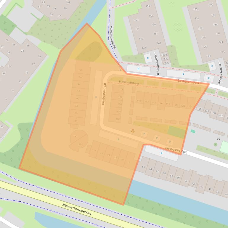 Kaart van postcodegebied 1823WG.