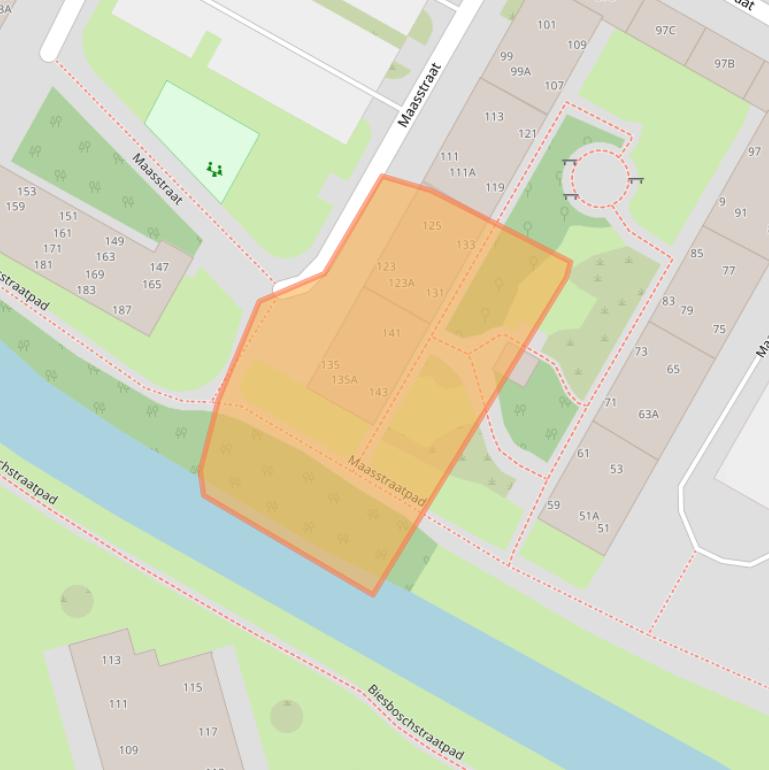 Kaart van postcodegebied 1823XG.