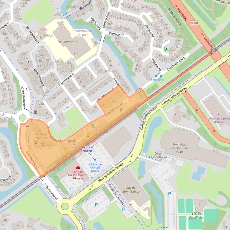 Kaart van postcodegebied 1824DX.