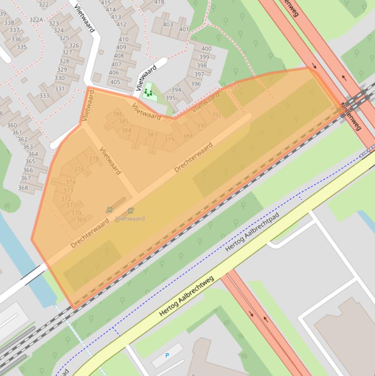 Kaart van postcodegebied 1824LS.