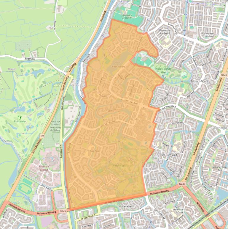 Kaart van postcodegebied 1825.