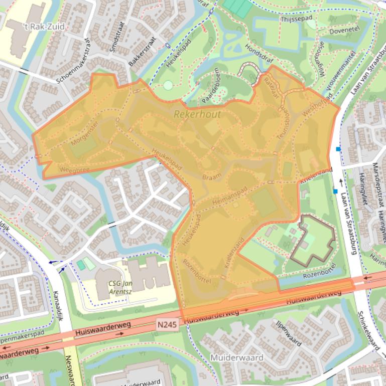 Kaart van postcodegebied 1825BA.