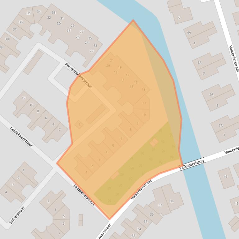 Kaart van postcodegebied 1825BJ.