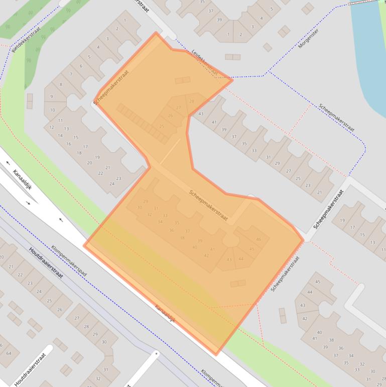 Kaart van postcodegebied 1825BP.