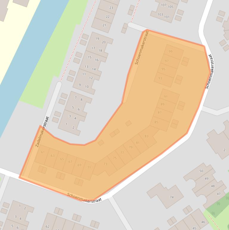 Kaart van postcodegebied 1825CC.