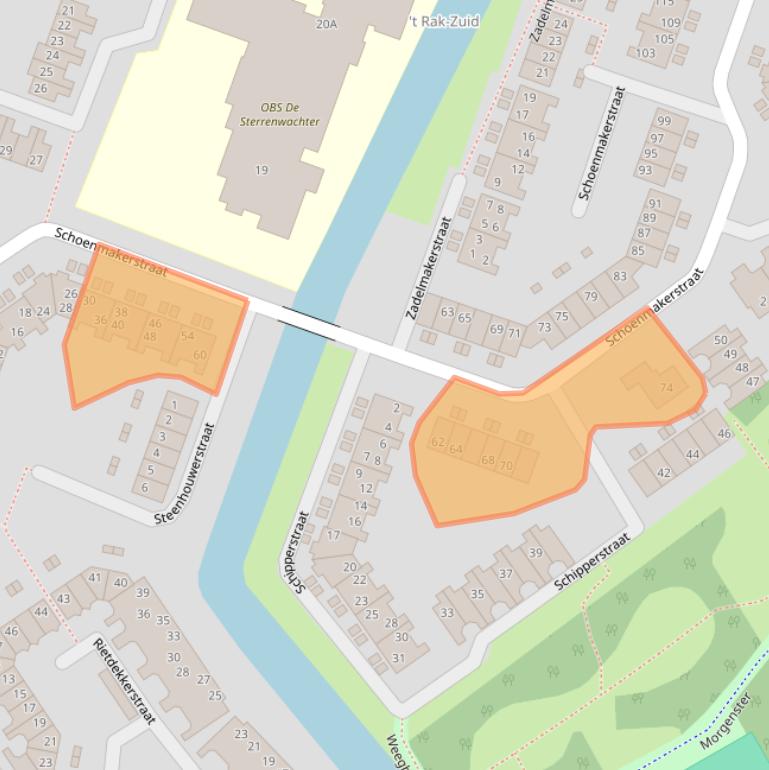 Kaart van postcodegebied 1825CG.