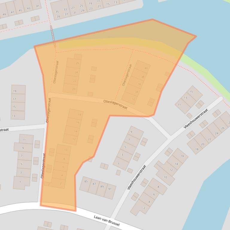 Kaart van postcodegebied 1825GJ.