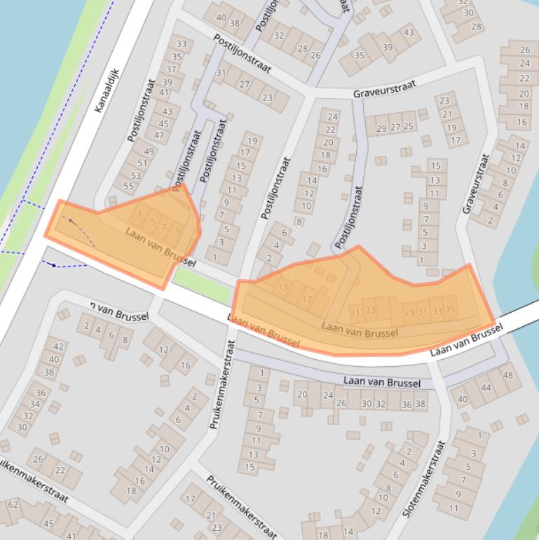 Kaart van postcodegebied 1825GM.