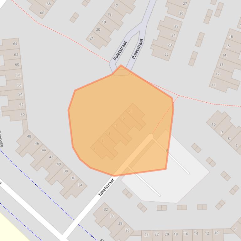 Kaart van postcodegebied 1825KM.