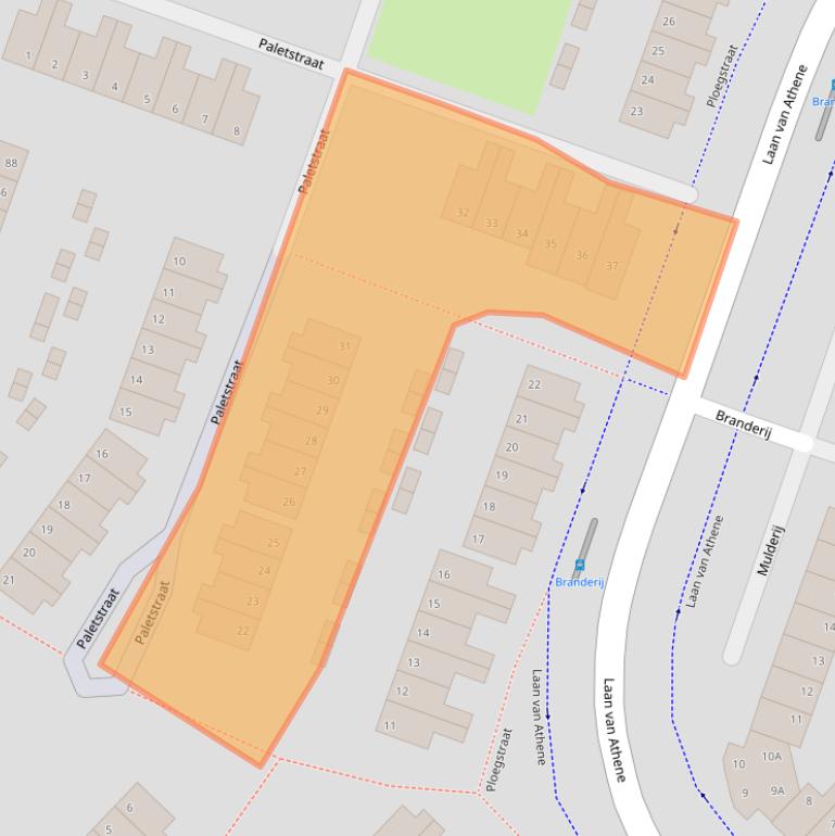 Kaart van postcodegebied 1825KS.