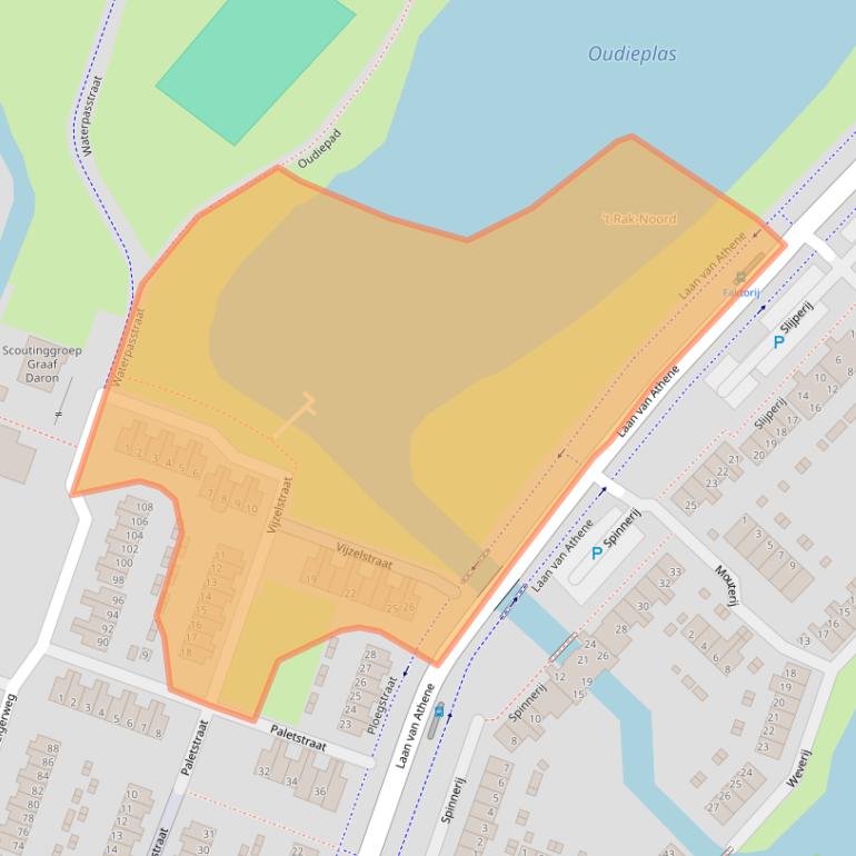 Kaart van postcodegebied 1825KT.