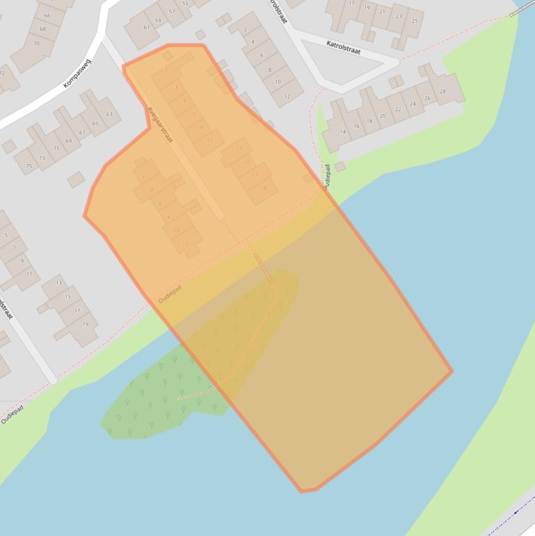Kaart van postcodegebied 1825LB.