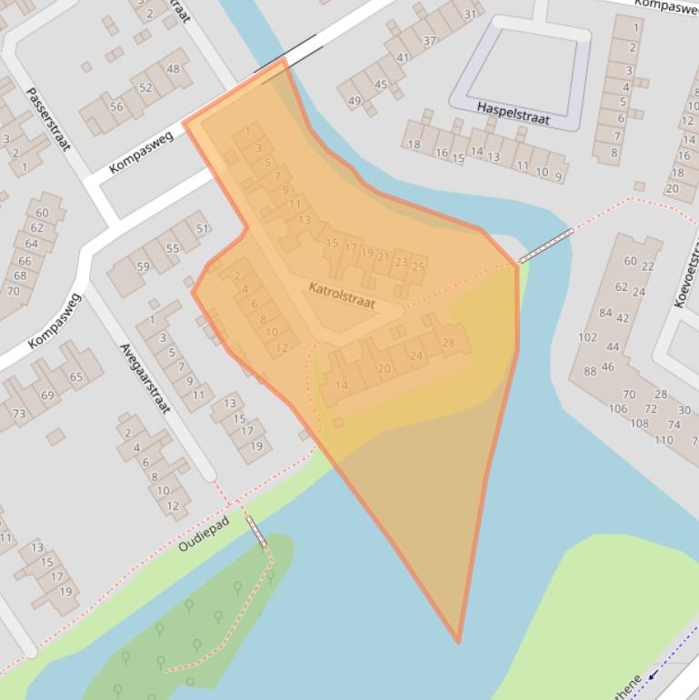 Kaart van postcodegebied 1825LC.
