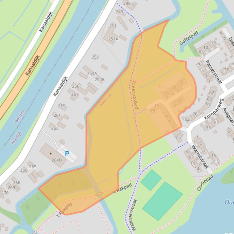 Kaart van postcodegebied 1825LD.