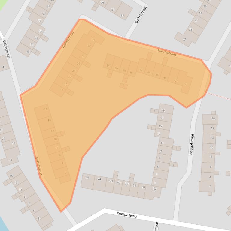Kaart van postcodegebied 1825LL.