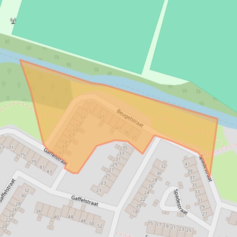 Kaart van postcodegebied 1825LN.