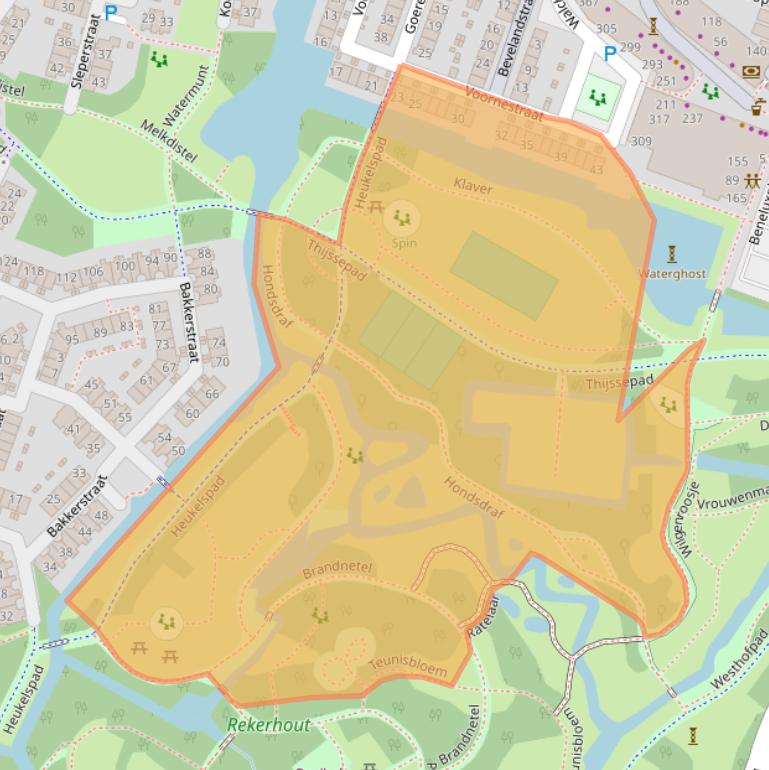 Kaart van postcodegebied 1825PP.