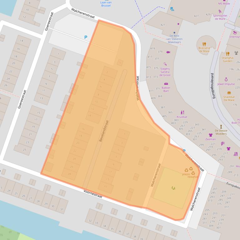 Kaart van postcodegebied 1825PT.