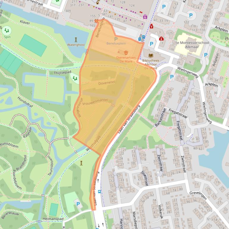 Kaart van postcodegebied 1825RT.