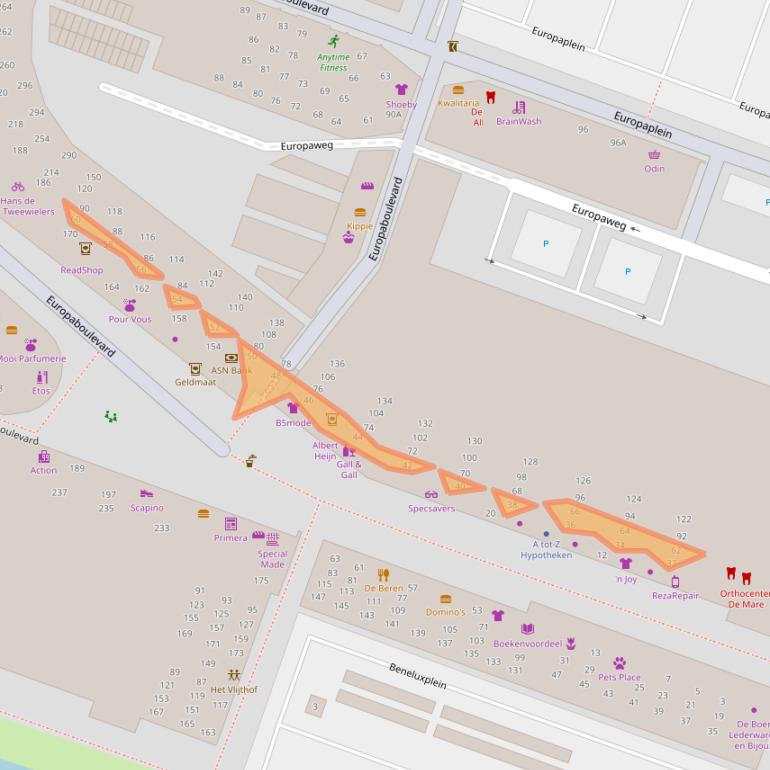 Kaart van postcodegebied 1825SC.