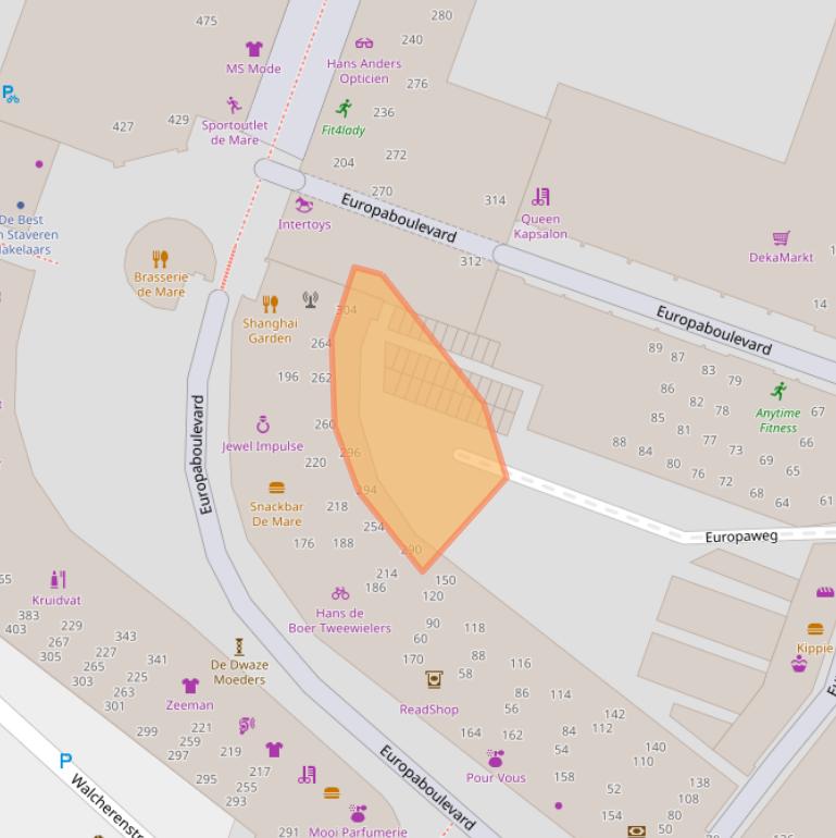 Kaart van postcodegebied 1825SM.