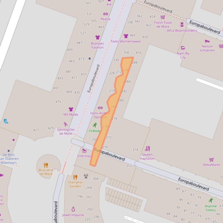 Kaart van postcodegebied 1825SP.