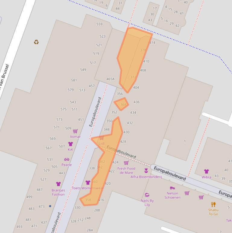 Kaart van postcodegebied 1825SW.