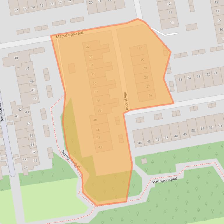 Kaart van postcodegebied 1826AJ.