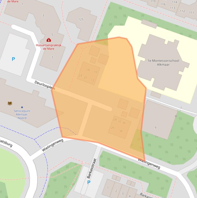 Kaart van postcodegebied 1826CZ.