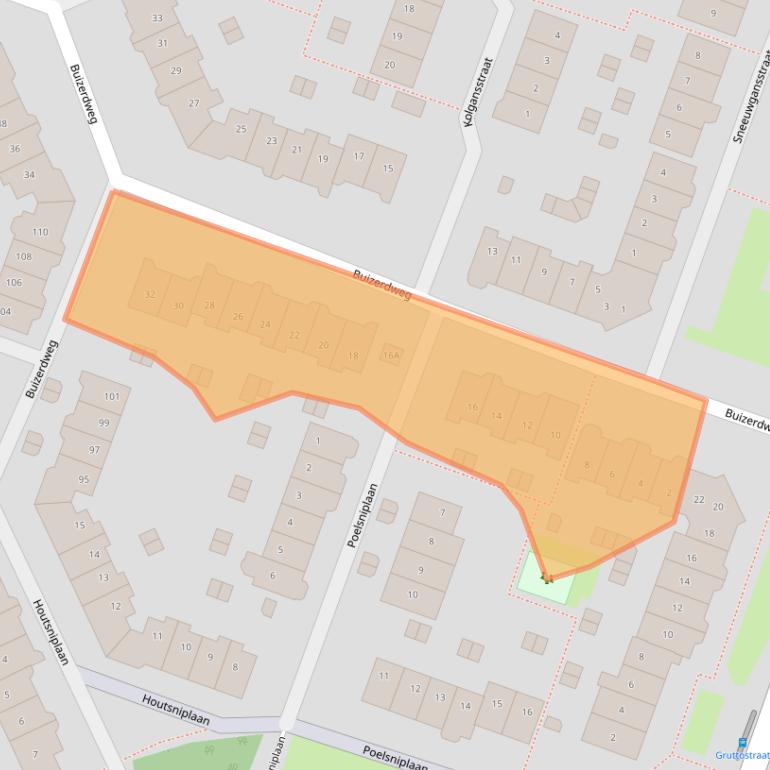 Kaart van postcodegebied 1826GG.