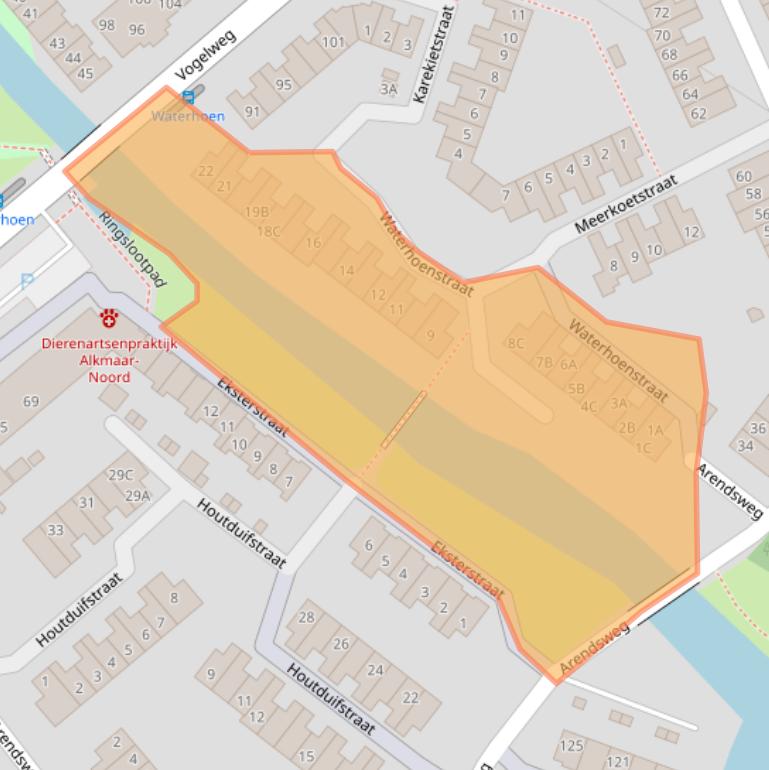 Kaart van postcodegebied 1826JK.