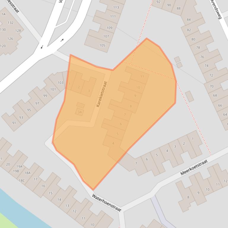 Kaart van postcodegebied 1826JM.