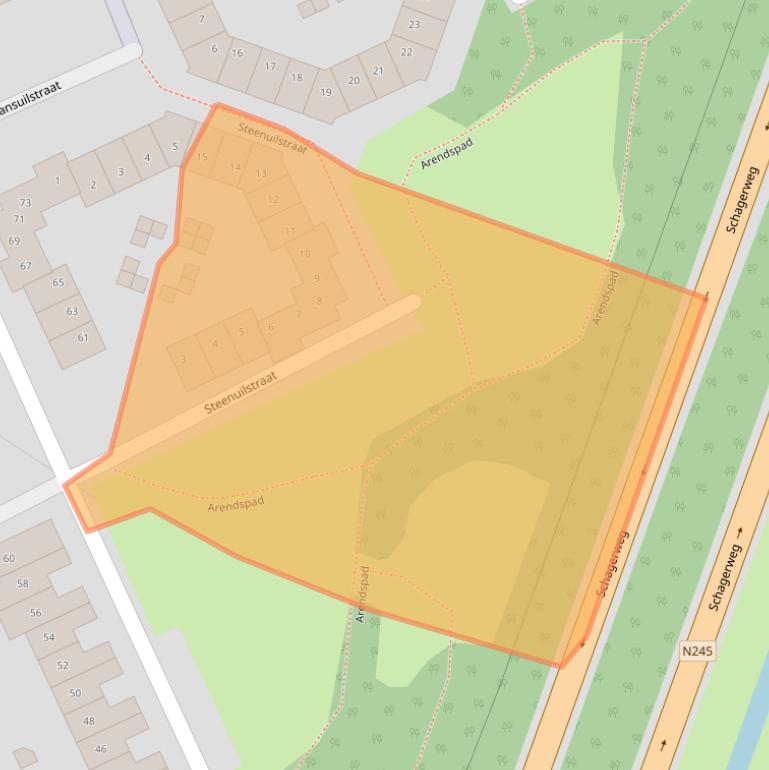 Kaart van postcodegebied 1826JN.