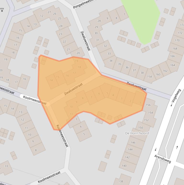 Kaart van postcodegebied 1826KV.