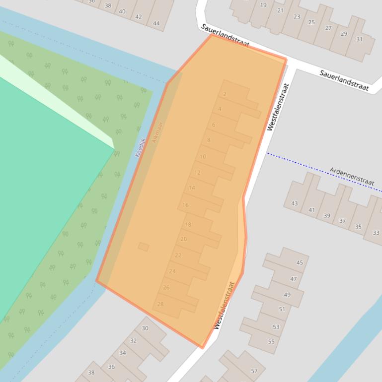 Kaart van postcodegebied 1827AX.