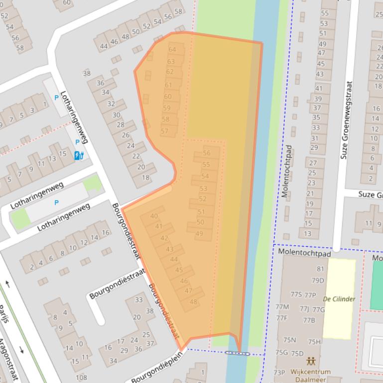 Kaart van postcodegebied 1827BC.
