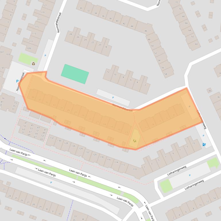 Kaart van postcodegebied 1827BL.