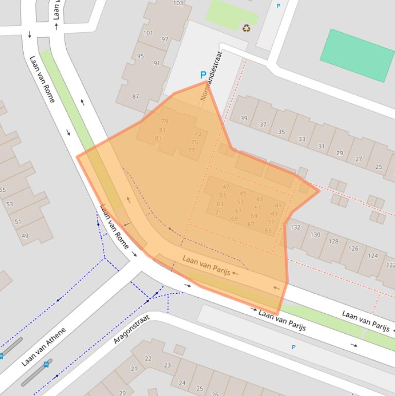 Kaart van postcodegebied 1827BM.