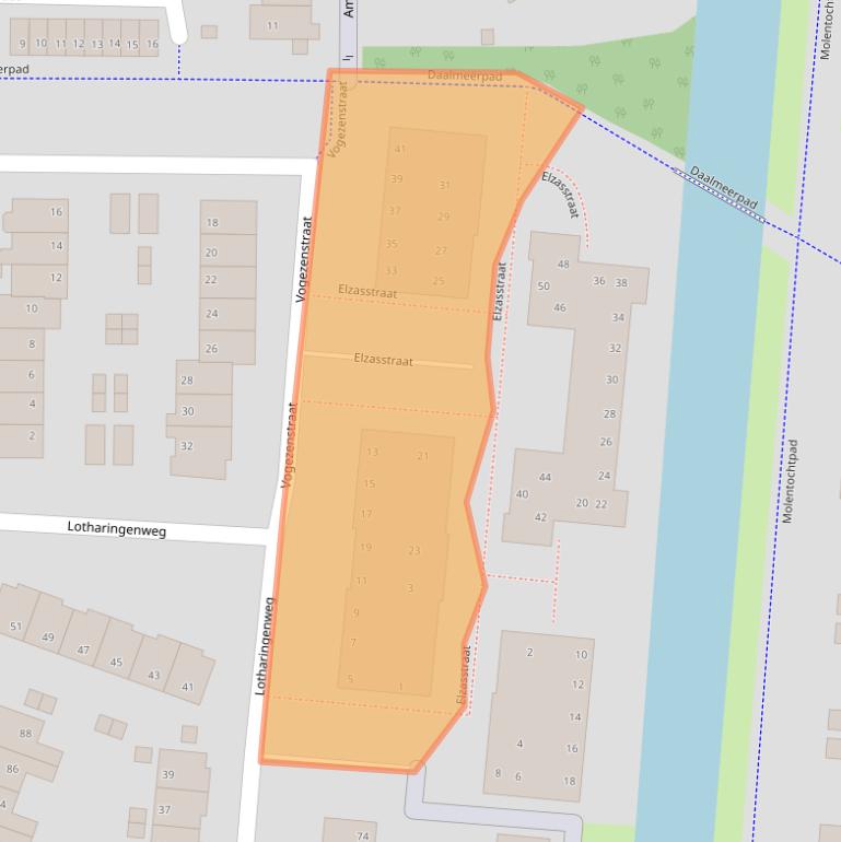 Kaart van postcodegebied 1827BV.